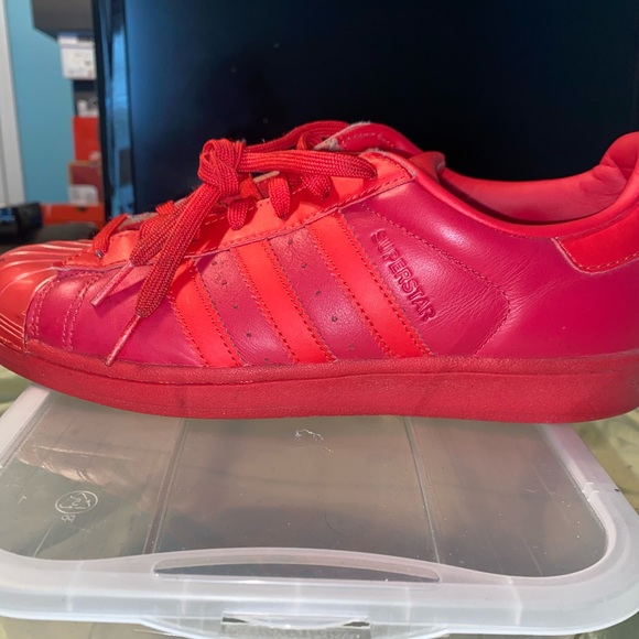 All Red Adidas Men Size:9 - Picture 2 of 12